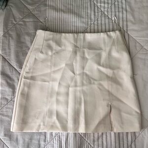 Zara Cream High-Waisted Skirt with Slit